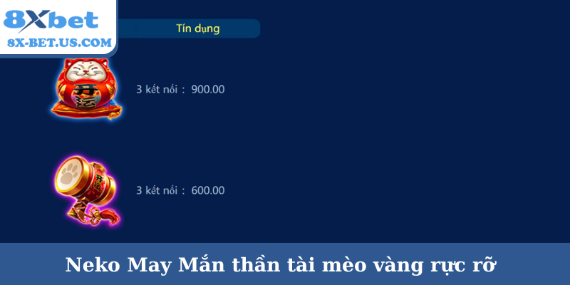 Neko May Mắn thần tài mèo vàng rực rỡ