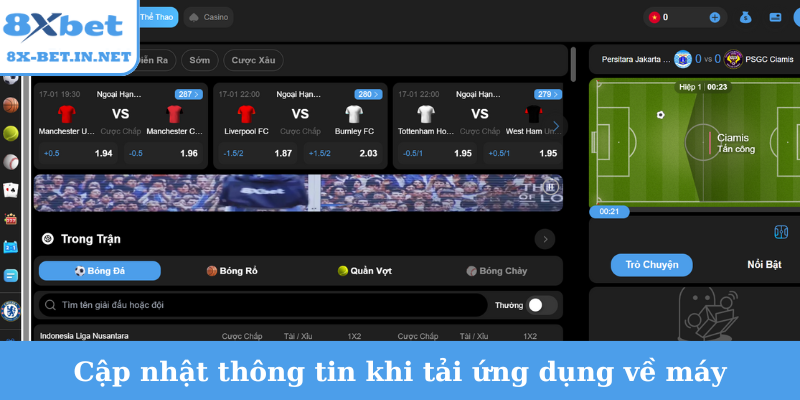 Cập nhật thông tin khi tải ứng dụng về máy